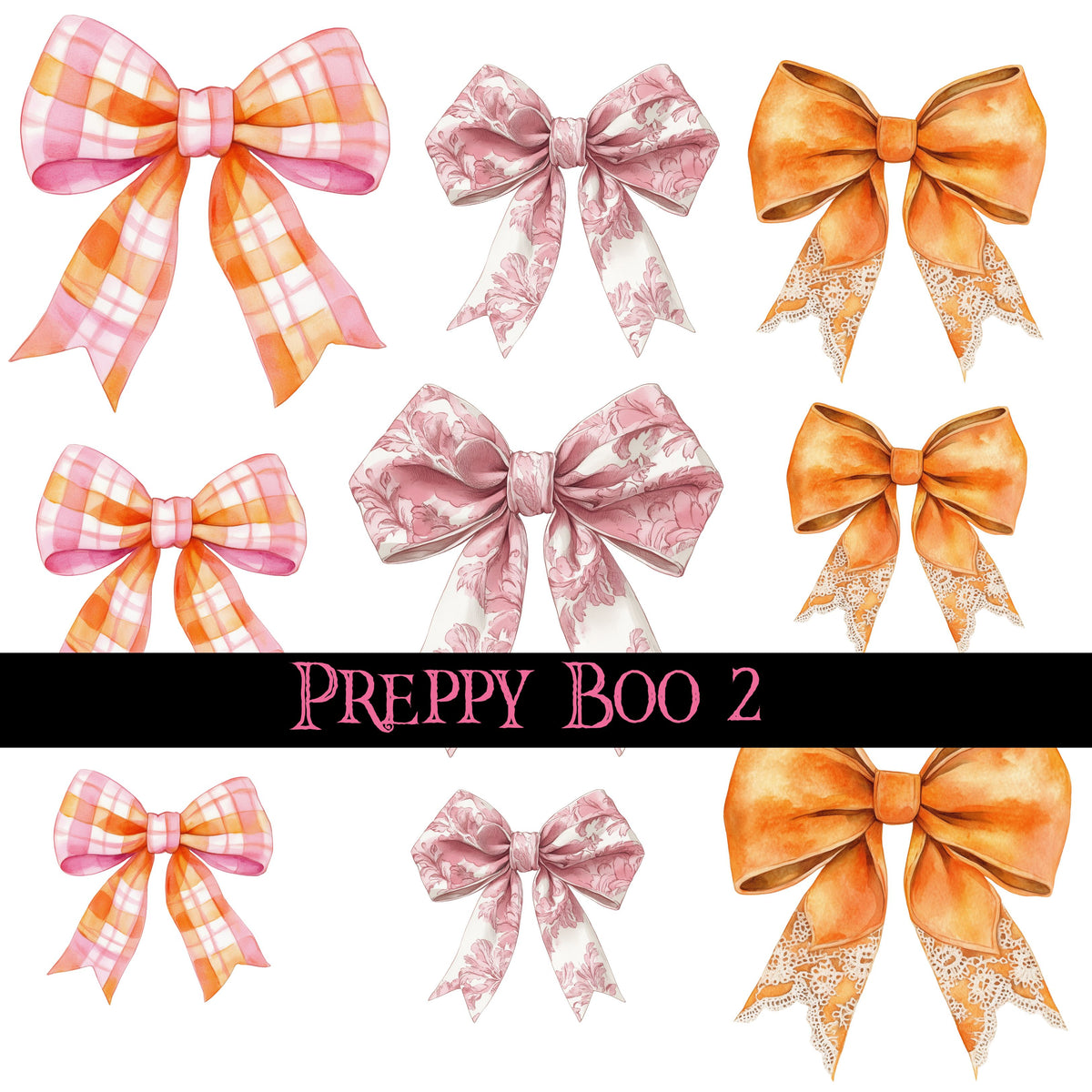 Preppy Boo UV DTF Decal sheet 2 Sheet Designs