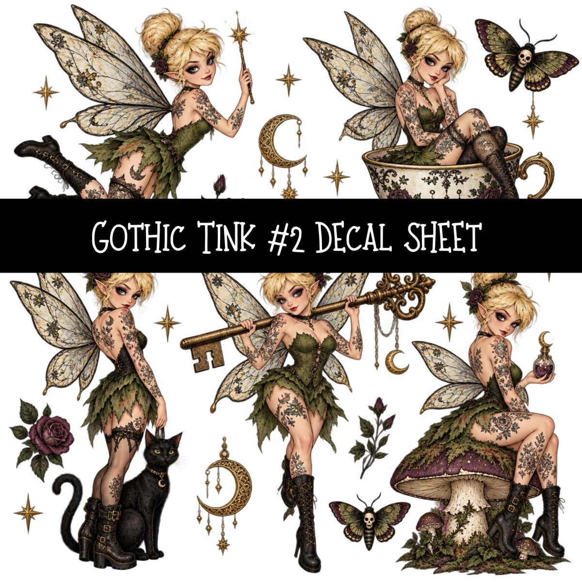 Gothic Tink UV DTF Decal sheets 10 Designs available
