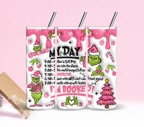 Pink Grinch Vinyl Tumbler wraps- 3 designs