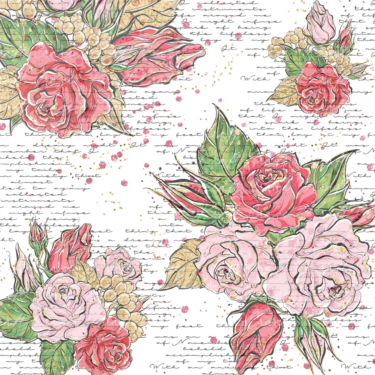 Red and Pink Roses Collection Vinyl collection- 12x12 vinyl sheets-22 designs available