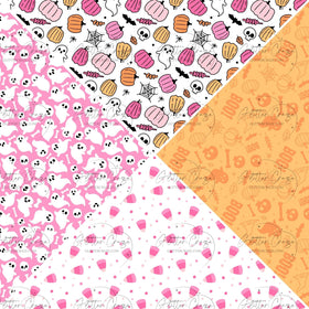 Pink Halloween-12x12 Precut Vinyl Vsplit sheets- 4 designs choices