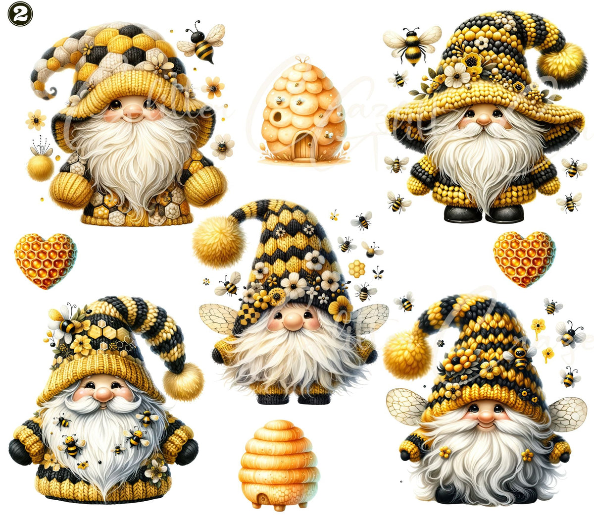 Bee Gnome UV DTF Decal sheets- 2 Designs