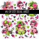 Flock Around UV DTF Decal sheets 11 Designs available