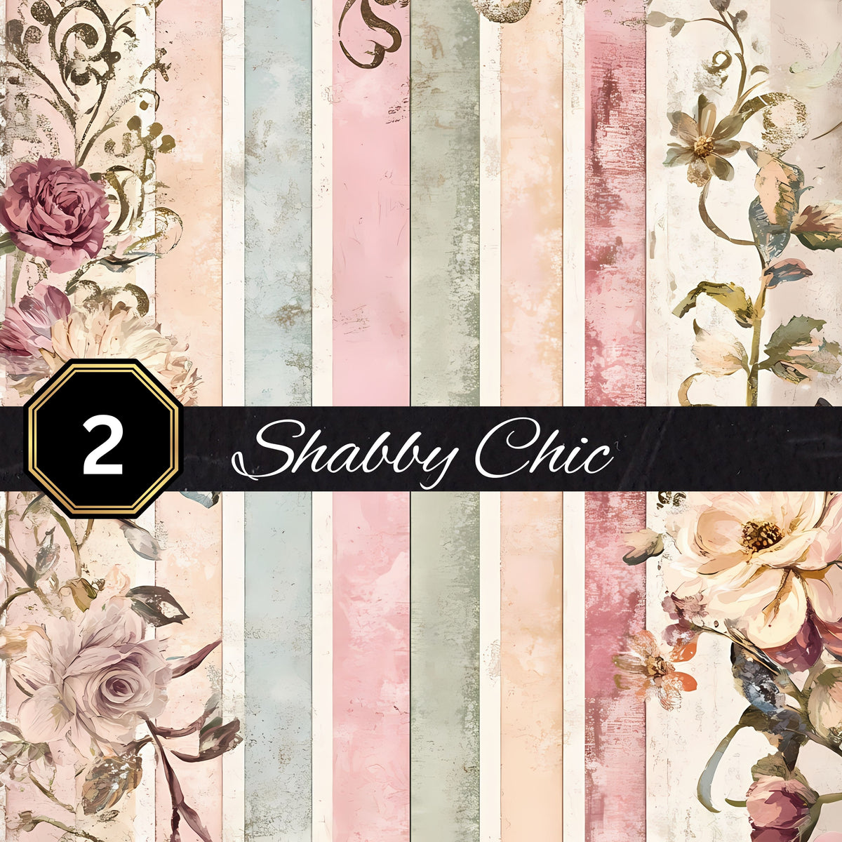Shabby Vinyl collection- 12x12 vinyl sheets-9 designs available