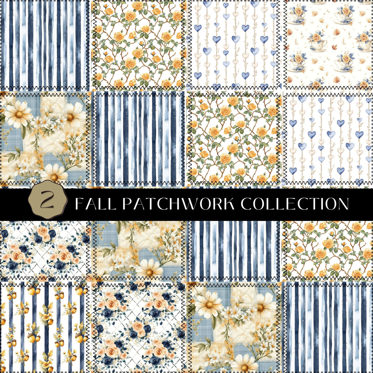 Fall Patchwork Vinyl collection- 12x12 vinyl sheets-5 designs available