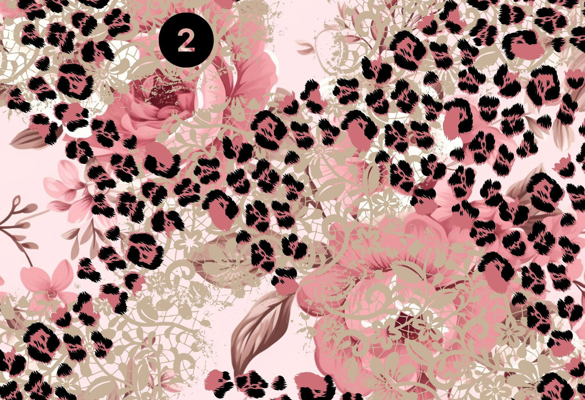 Flowers, Leopard and Lace vinyl collection- 12x12 sheets- 4 designs available