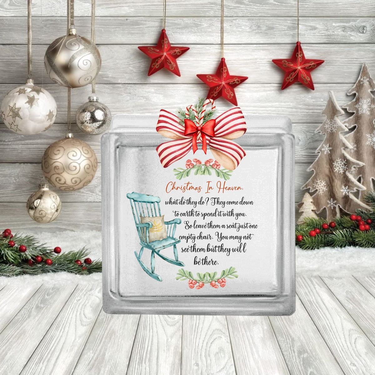 Christmas in Heaven Glass Block Decals- 2 Designs