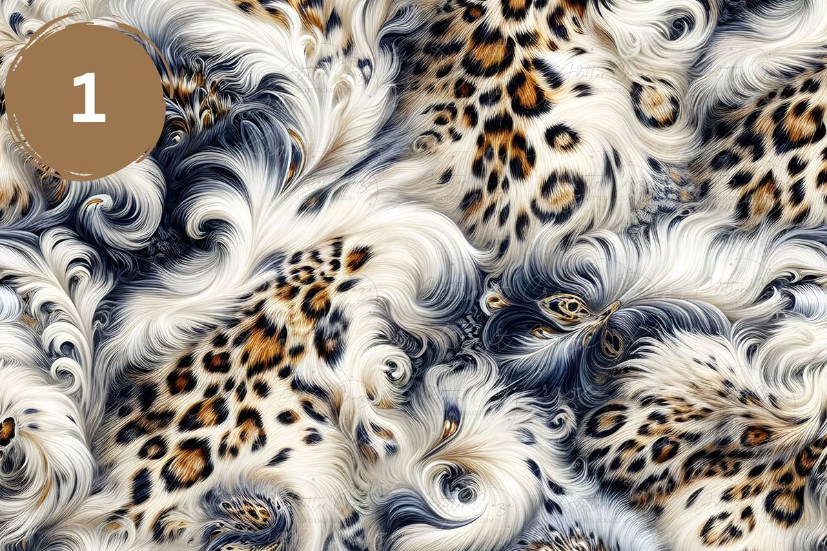 Feather Leopard Vol. 2 Vinyl collection- 12x12 vinyl sheets-20 designs available