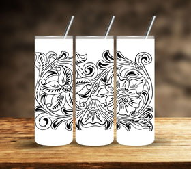 Floral UV DTF Tumbler Wraps with transparent background- 20oz- 9 Designs