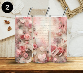 Romantic Valentine Vinyl Tumbler Wraps- 10 Designs- 2 Sizes