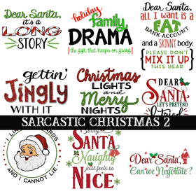 Sarcastic Christmas UV DTF Decal Sheets 3 Design sheets available