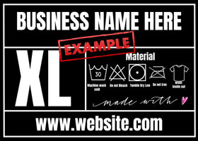 Tagless Shirt Tag editable Canva Template