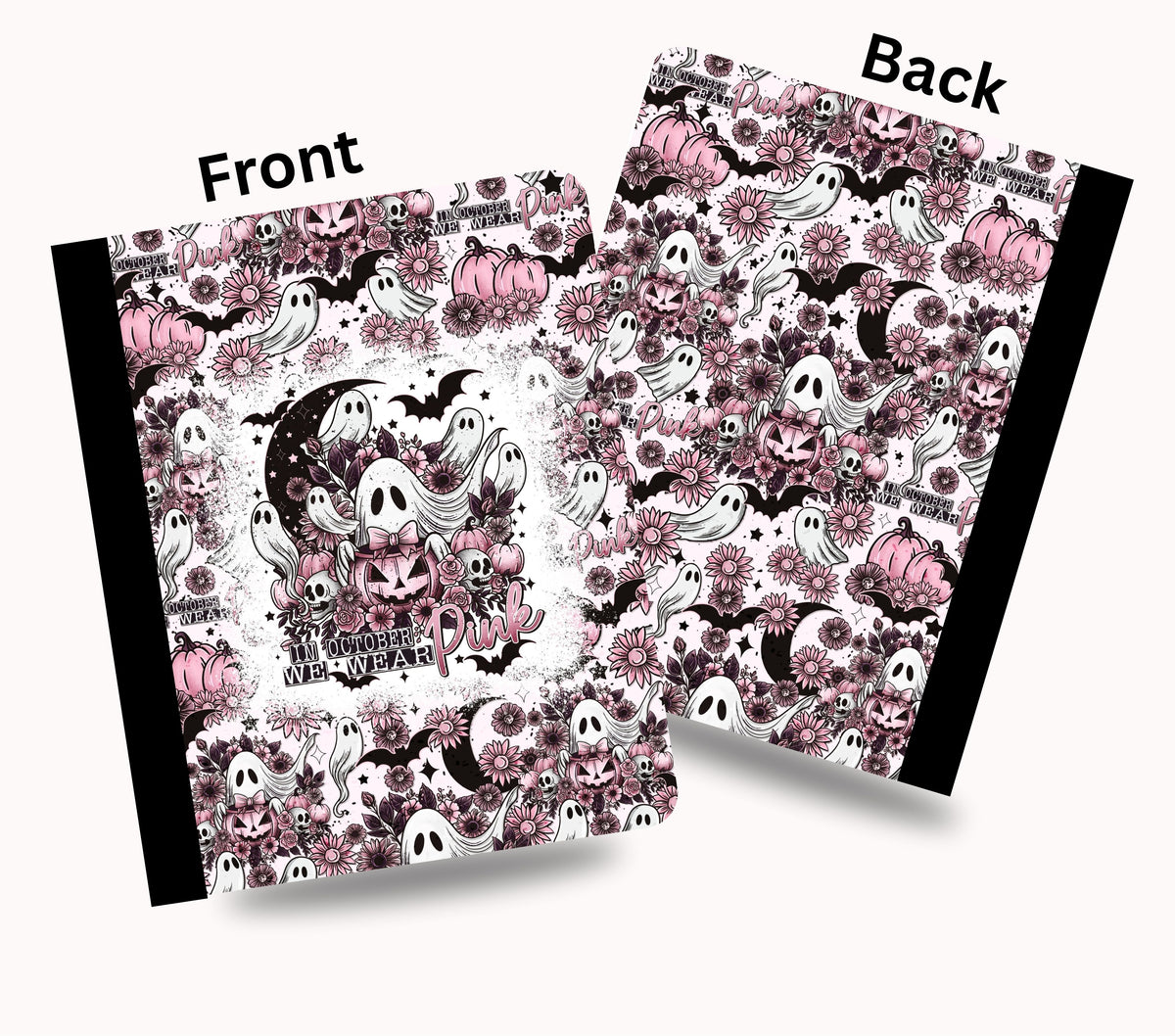 In October we wear pink vinyl composition notebook wrap