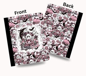 In October we wear pink vinyl composition notebook wrap
