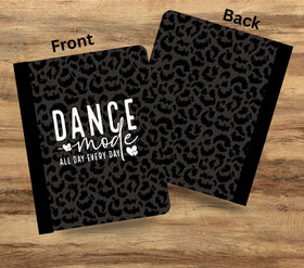 Dance Mode Black Leopard vinyl composition notebook wra