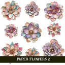 Paper Flowers UV DTF Decal Sheets 4 sheet design options