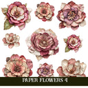 Paper Flowers UV DTF Decal Sheets 4 sheet design options