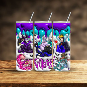 3D Villains Vinyl Tumbler wrap