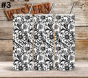 Black Floral Tool UV DTF Tumbler wrap 10 Designs