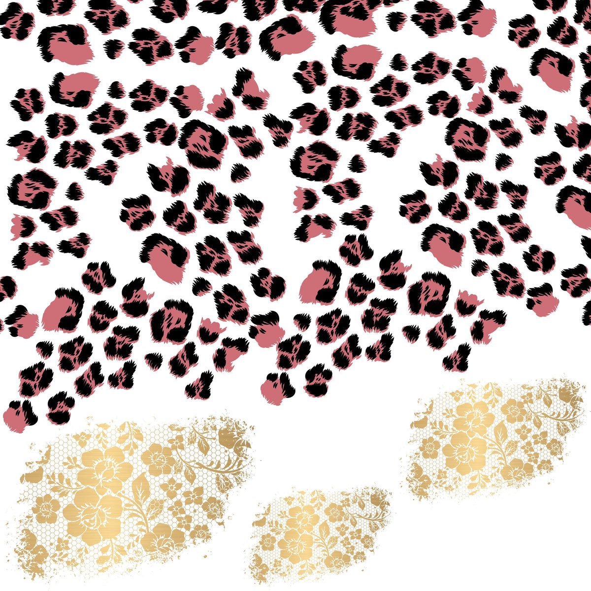 Leopard,Lace and bees Decal Sheets UV DTF Decal accent Sheet 10x10 4 designs