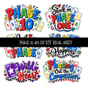 Phase 10 UV DTF Decal sheets 11 Designs available