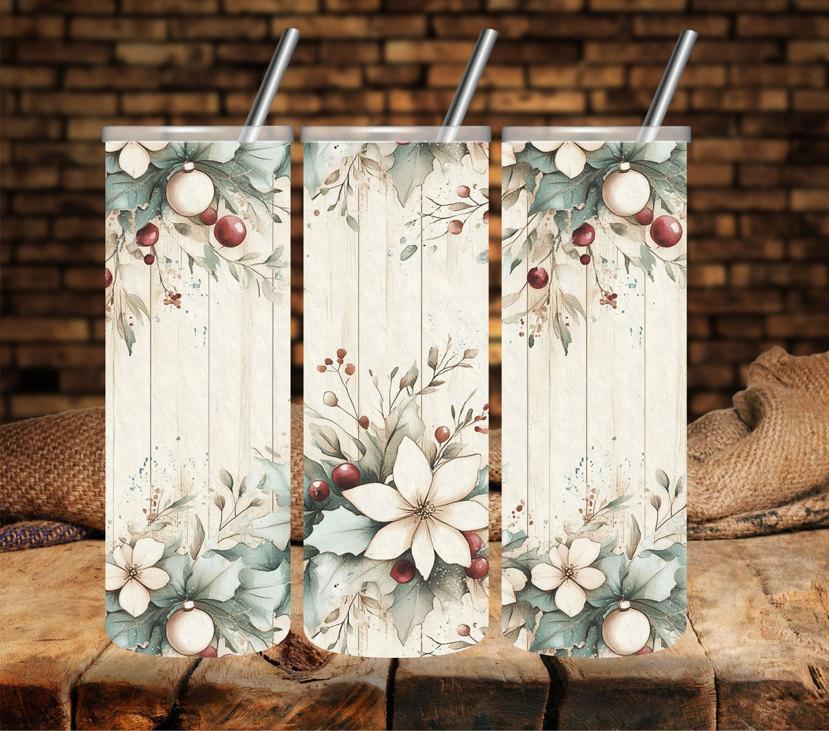 Woodlands Christmas Vinyl tumbler wraps- 18 Designs- 2 Sizes Avaialble