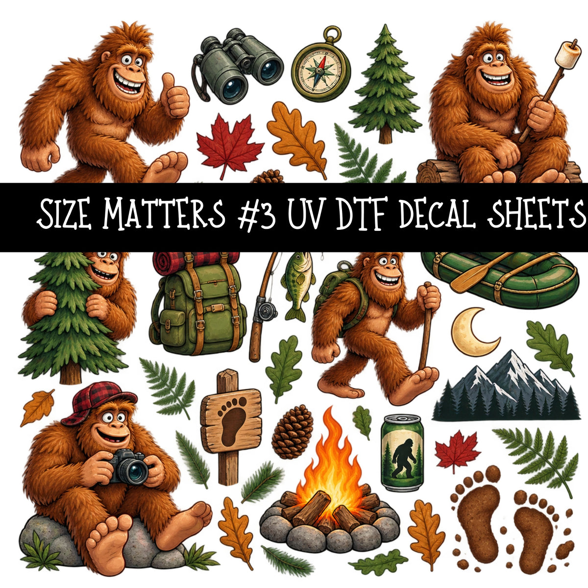 Size Matters  UV DTF Decal sheets 11 Designs available