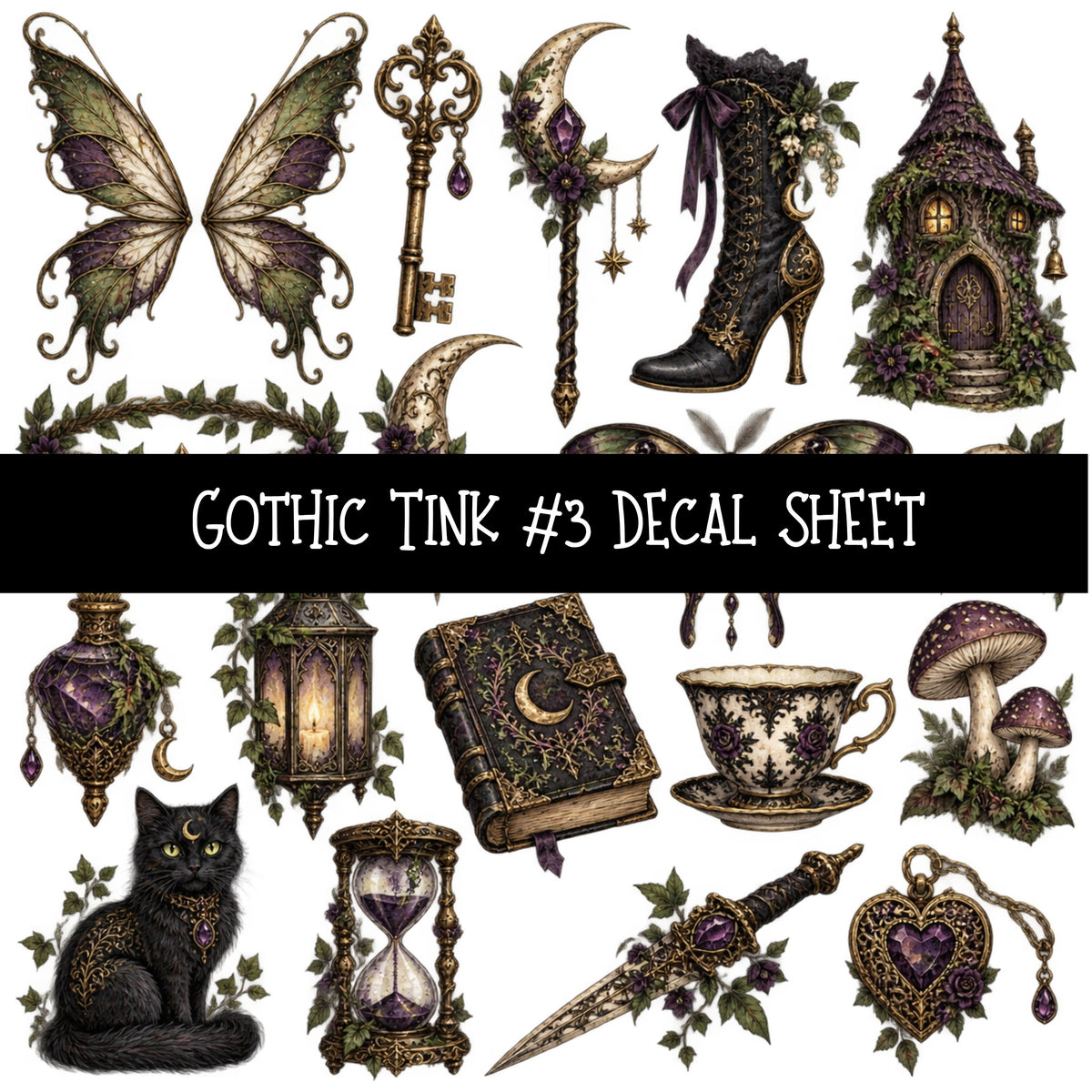Gothic Tink UV DTF Decal sheets 10 Designs available