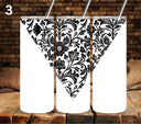 Floral Tool UV DTF Vsplit tumbler wraps black 7 Designs)