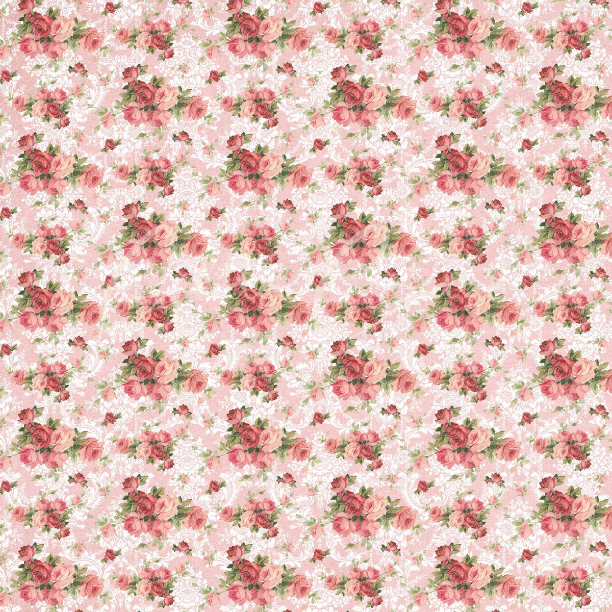 Vintage Pink Floral Collection- 12x12 vinyl sheets- 12 Designs