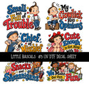 Little Rascals UV DTF Decal sheets 12 Designs available