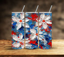 3D Patriotic Floral Vinyl Tumbler wraps- 11 Designs