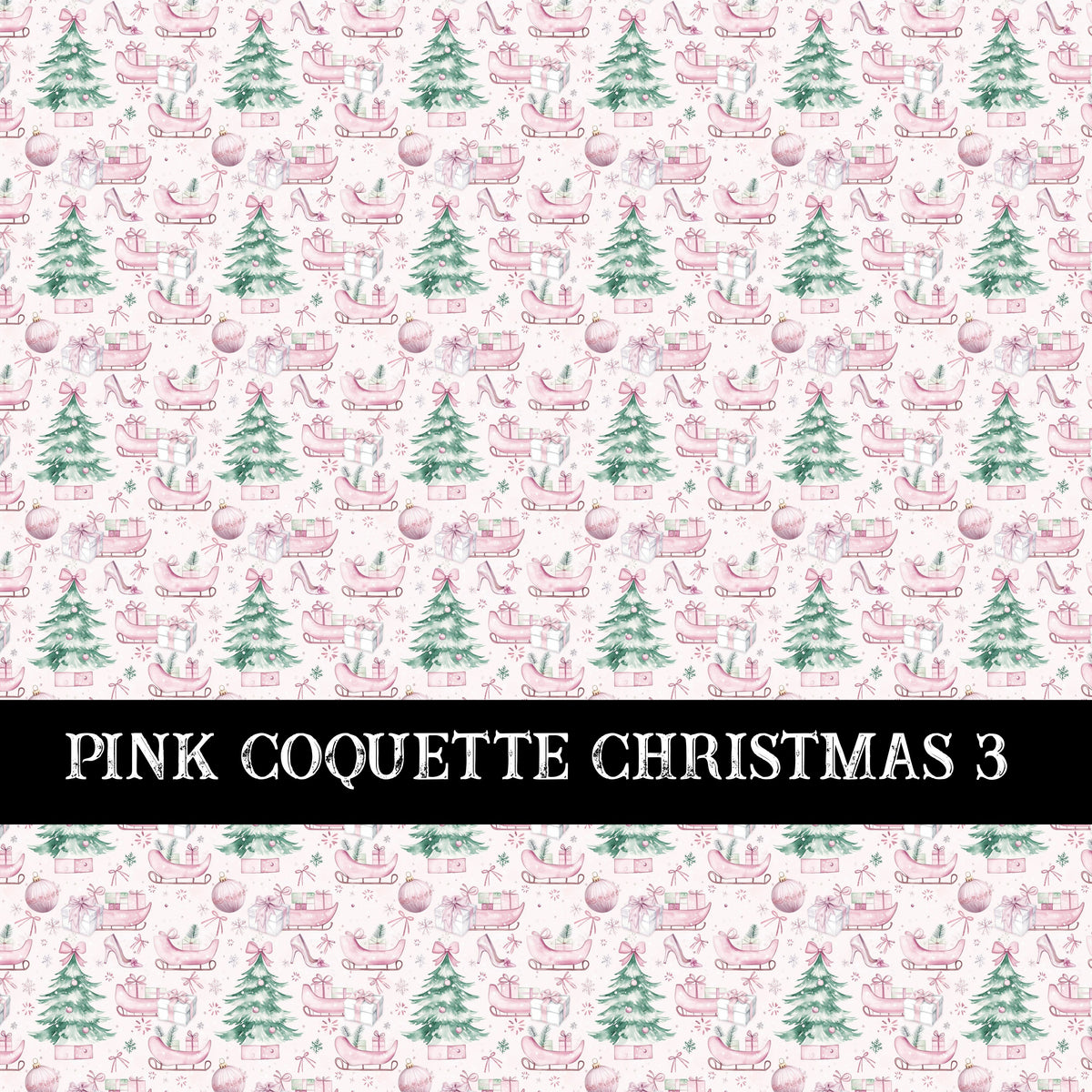 Pink Coquette Christmas  Collection vinyl sheets 14 Patterns to choose from