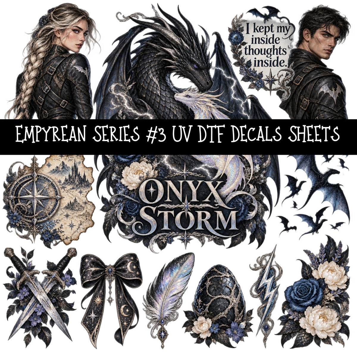Empyrean Series UV DTF Decal sheets 4 Designs available