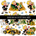 Richie Rich UV DTF Decal sheets 11 Designs available