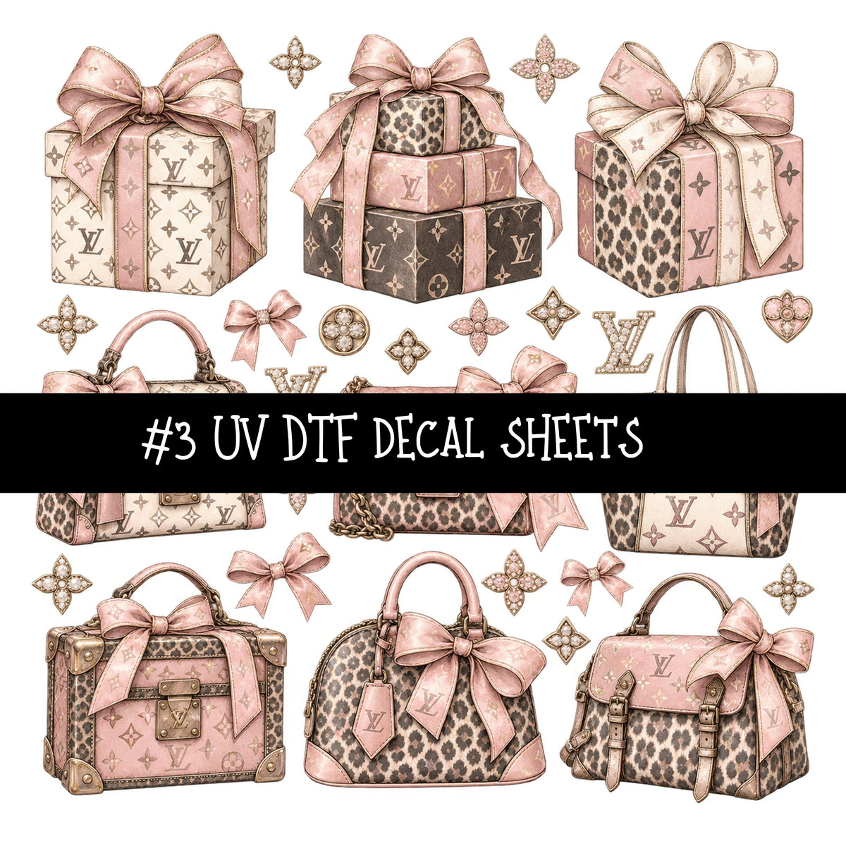 Bougie Nutcracker LV UV DTF Decal sheets 11 Designs available