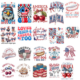 4th of July Sheet UV DTF Bundle- 40 Decals Limited quantities