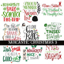 Sarcastic Christmas UV DTF Decal Sheets 3 Design sheets available