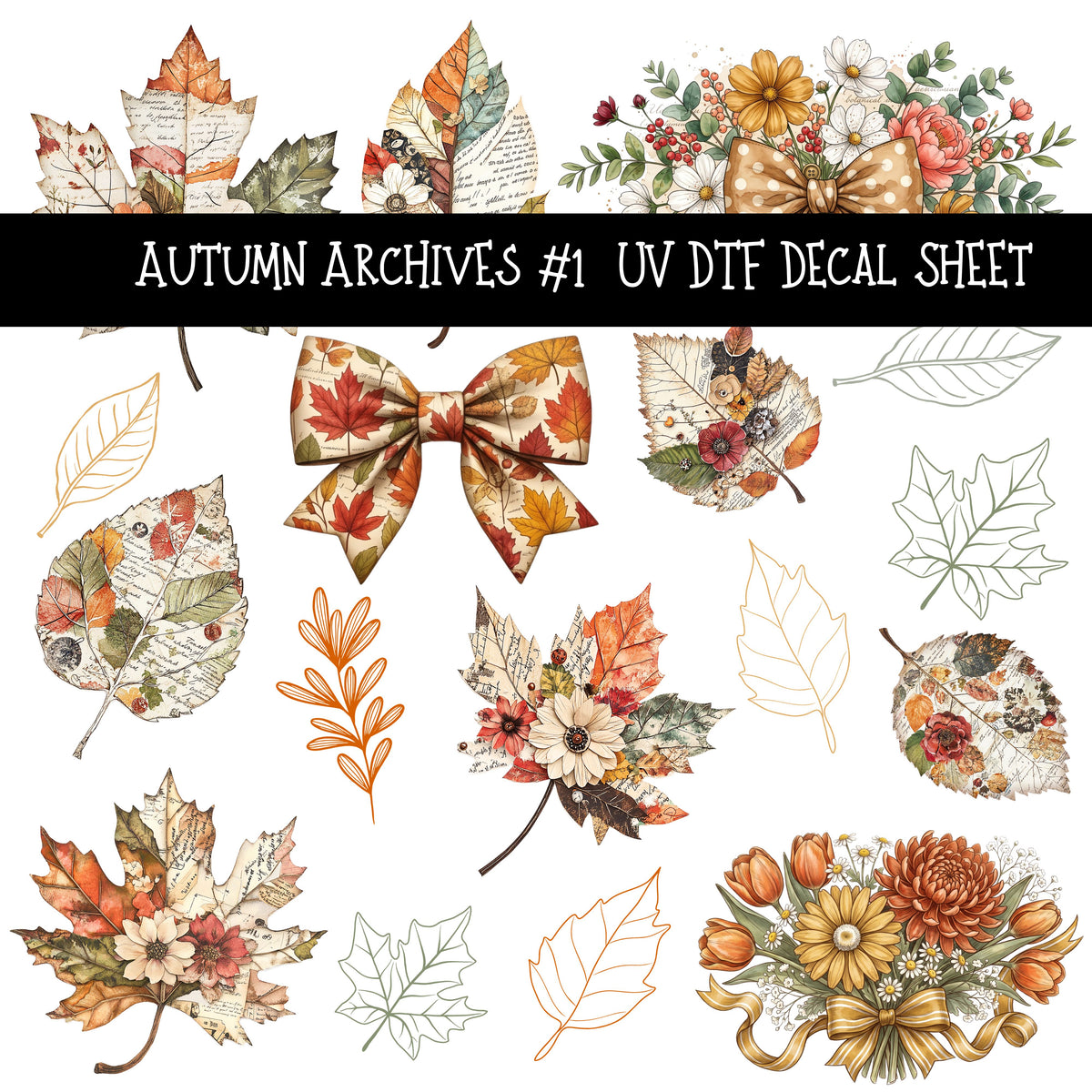 Autumn Archives UV DTF Decal sheets 2 Designs available