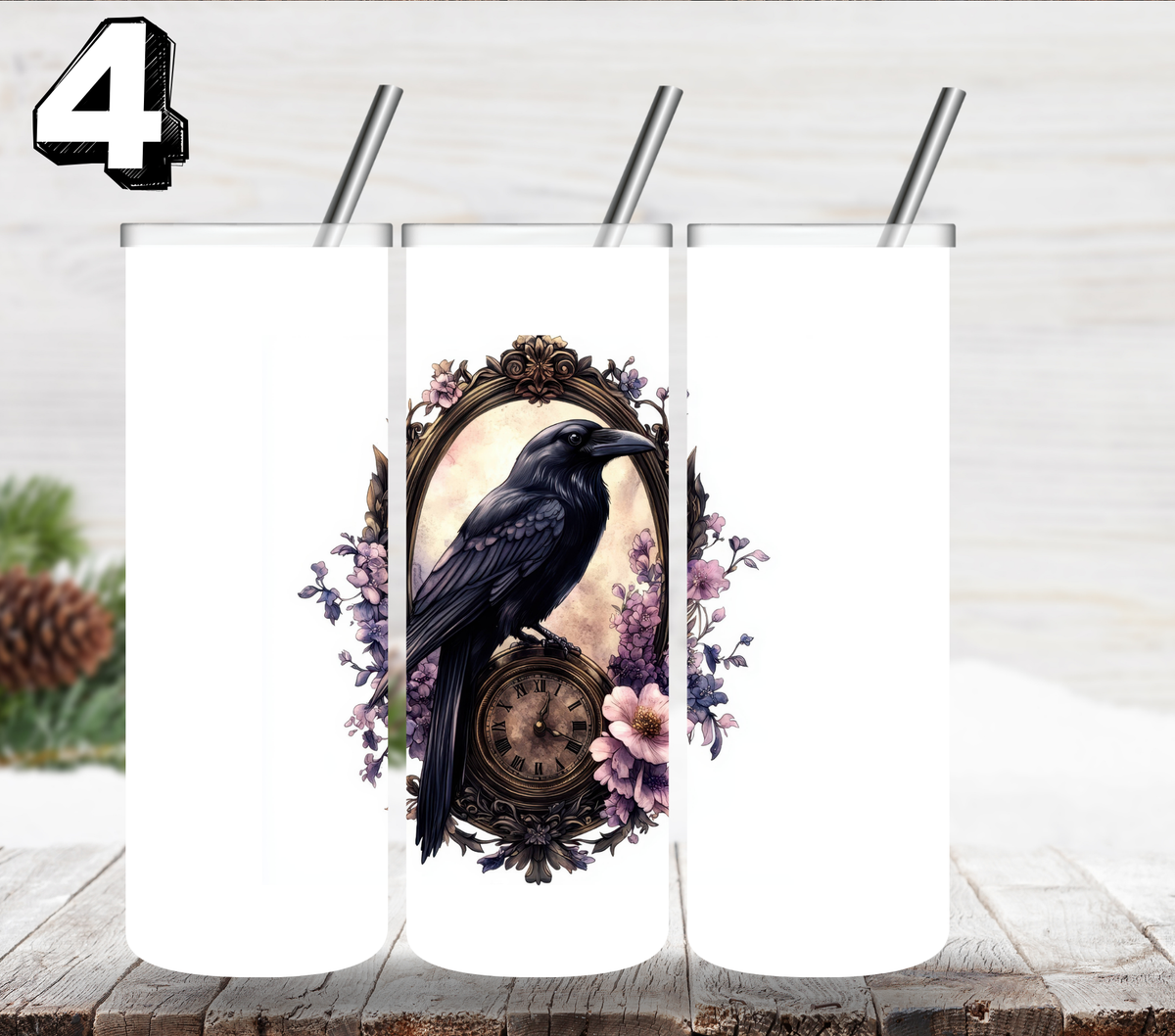 Gothic Raven UV DTF Decal