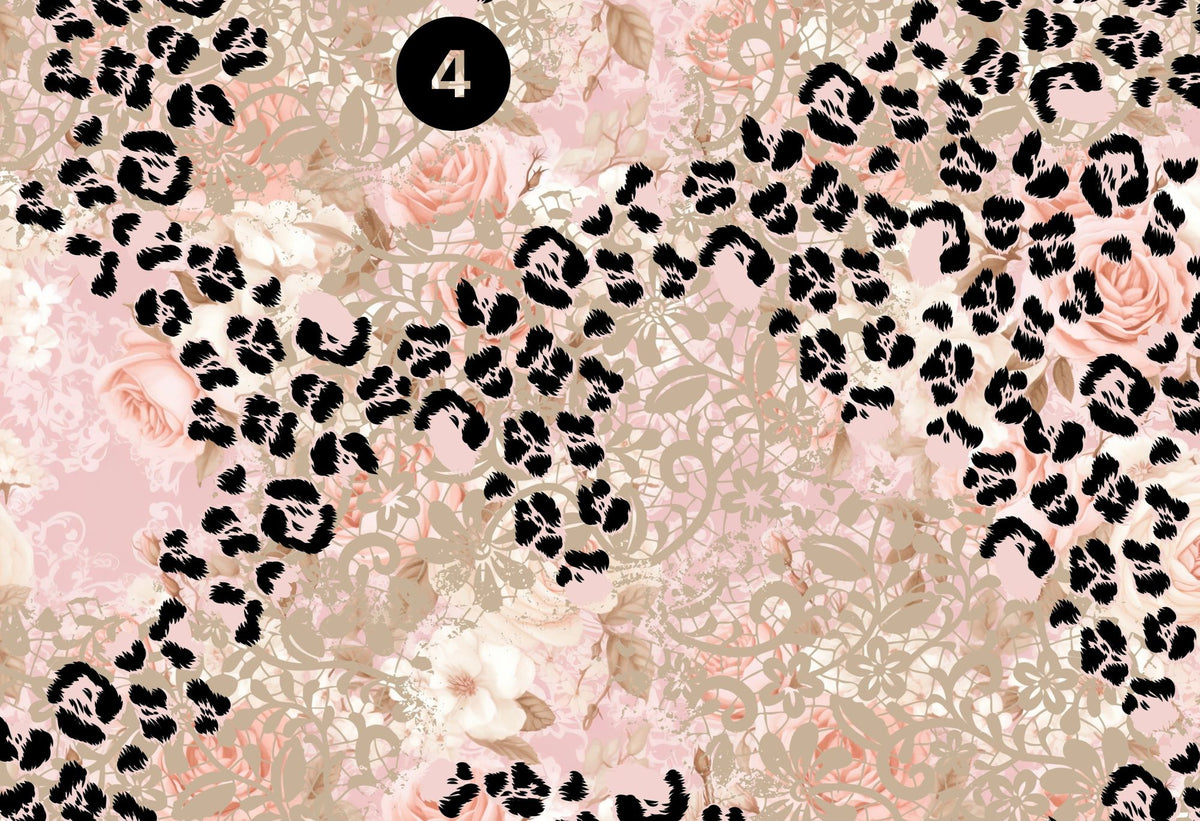 Flowers, Leopard and Lace vinyl collection- 12x12 sheets- 4 designs available