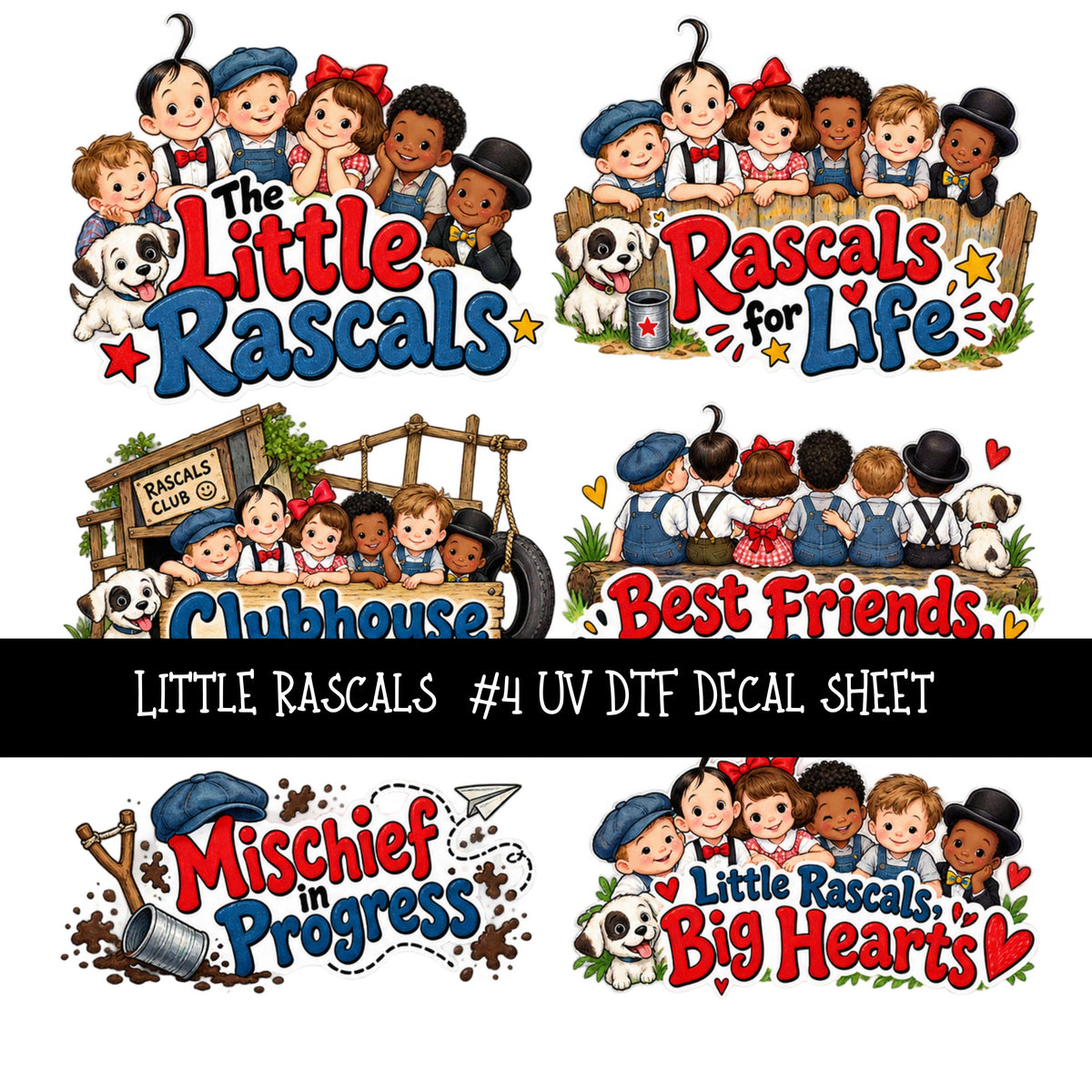 Little Rascals UV DTF Decal sheets 12 Designs available – Kraft Craze