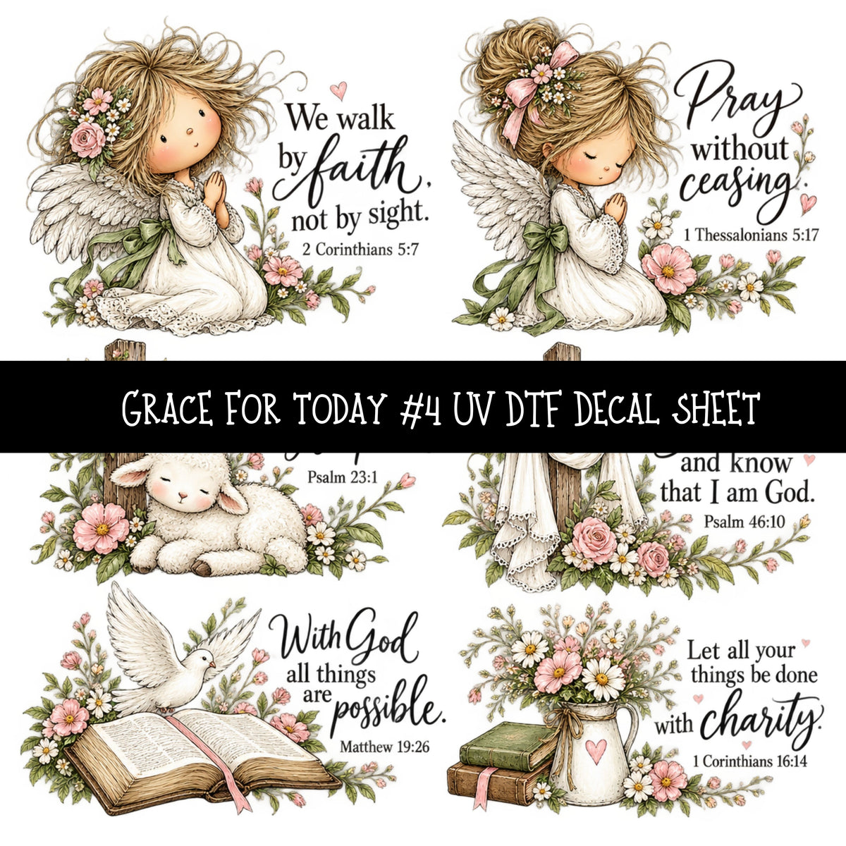 Grace for today UV DTF Decal sheets 12 Designs available