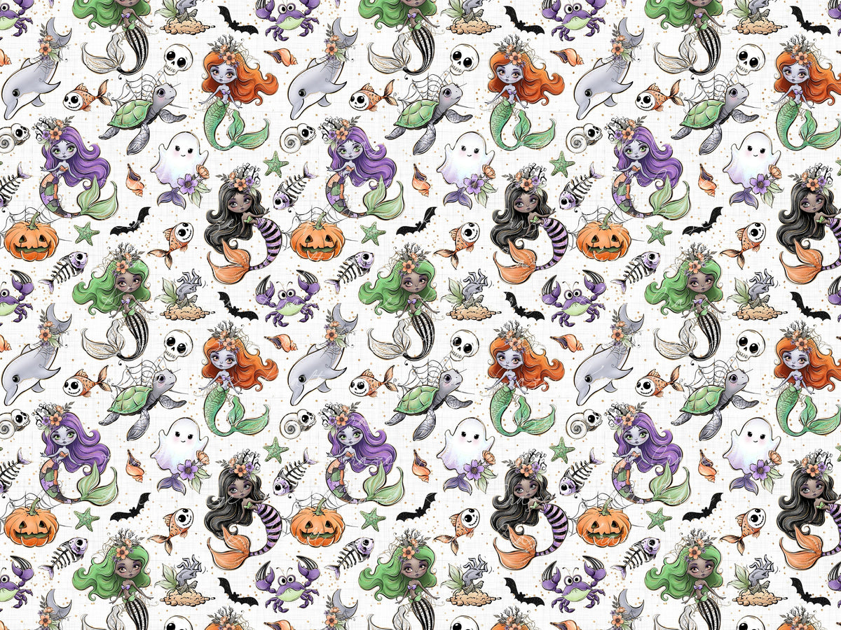 Halloween Mermaids Collection Vinyl collection- 12x12 vinyl sheets-12 designs available