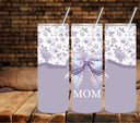 Mom Bow Floral Vinyl Tumbler wraps- 4 color options
