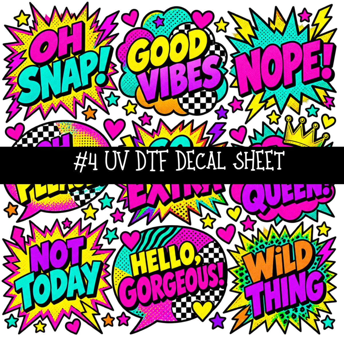 Popart Girls UV DTF Decal sheets 14 Designs available