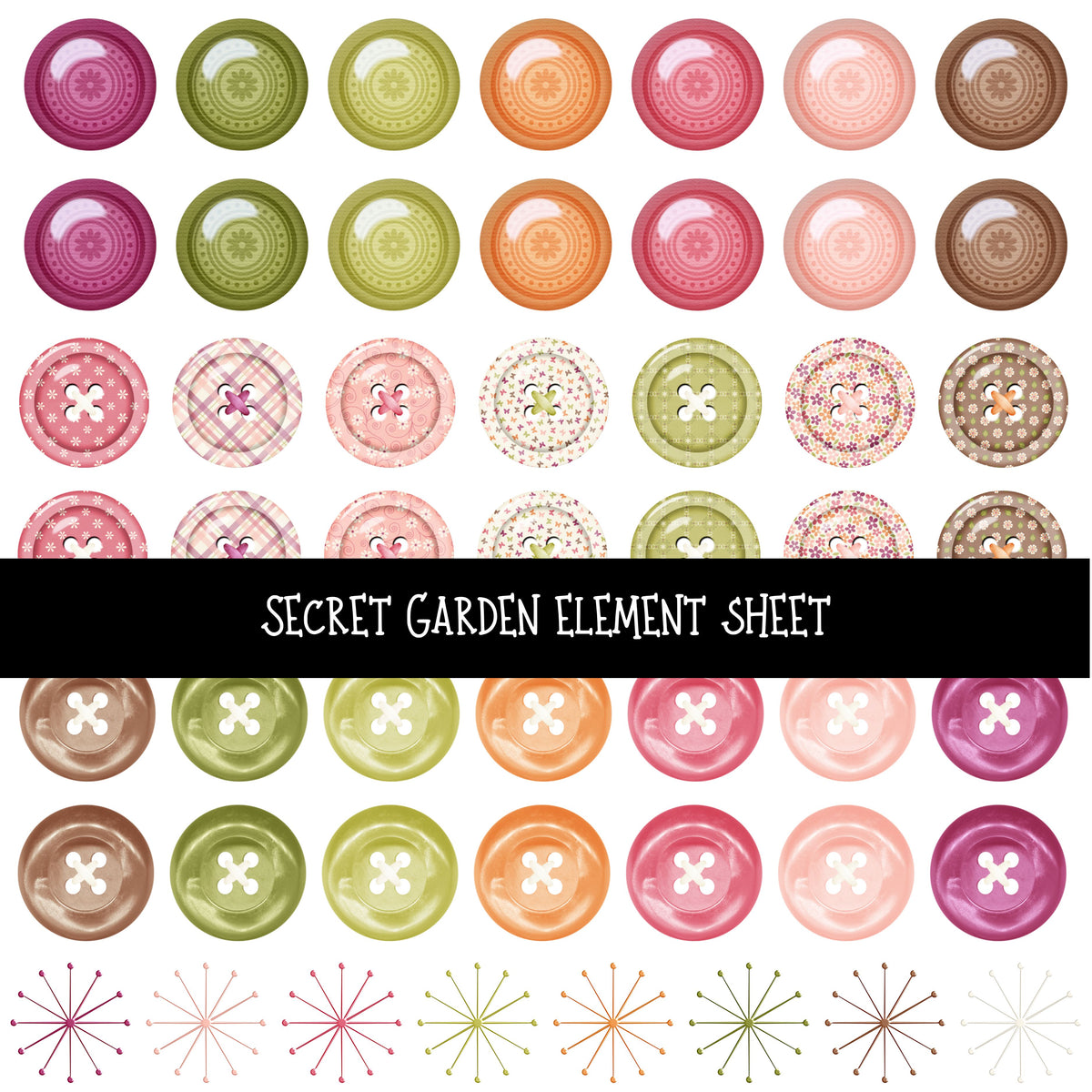Secret Garden Element UV DTF Decal sheets 12 Sheet Designs to choose from