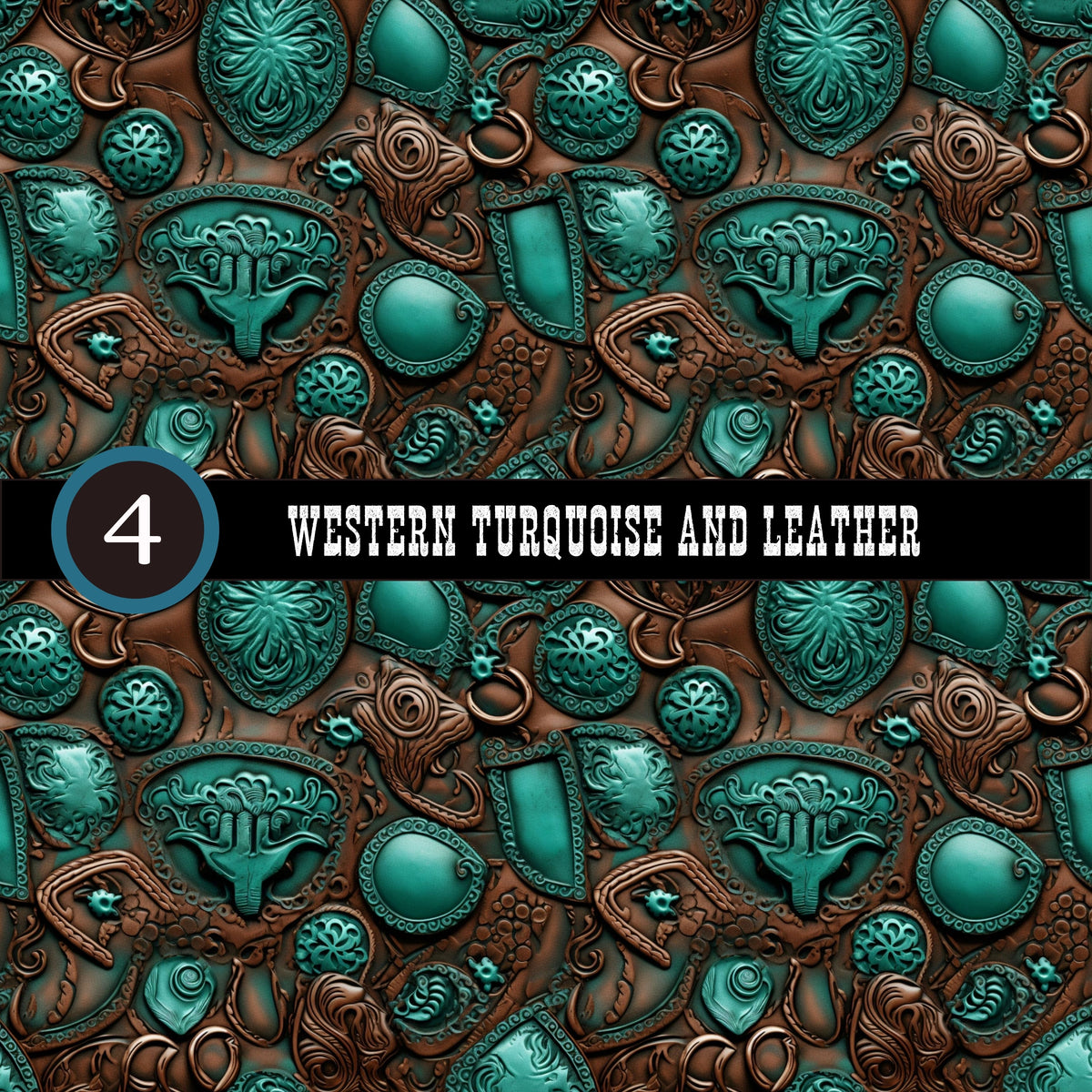 Western Turquoise and Leather Collection Vinyl collection- 12x12 vinyl sheets-20 designs available