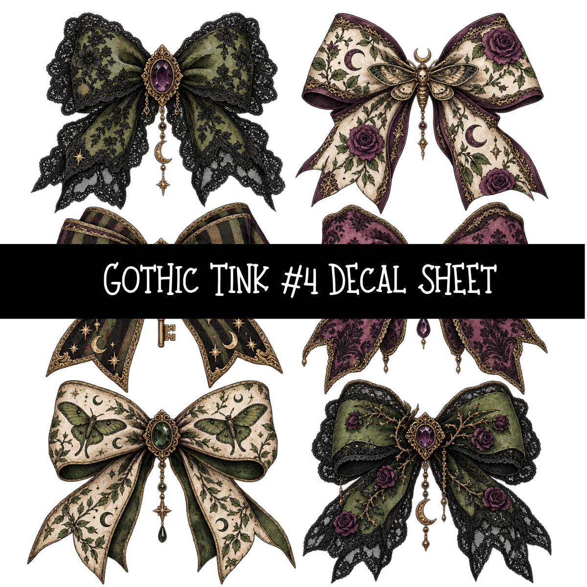 Gothic Tink UV DTF Decal sheets 10 Designs available