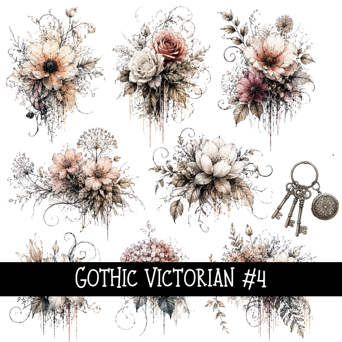 Gothic Victorian Torn Pages UV DTF Decal sheets 6 designs available